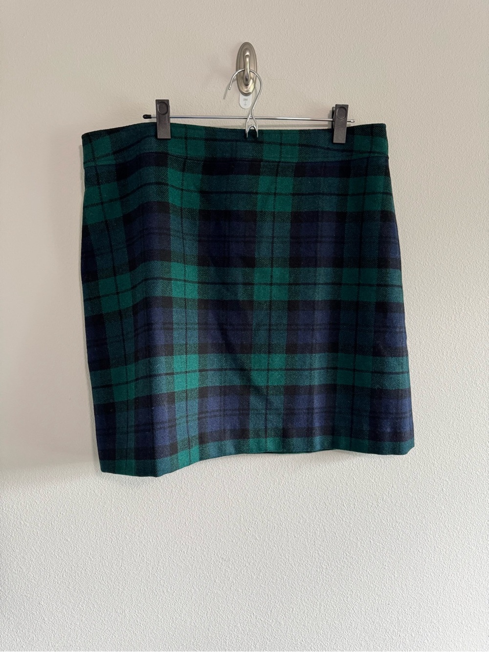J. Crew Green and Navy Plaid Mini Skirt